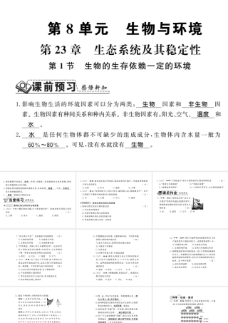 八年级生物下册 23.1 生物的生存依赖一定的环境课件 （新版）北师大版-（新版）北师大级下册生物课件