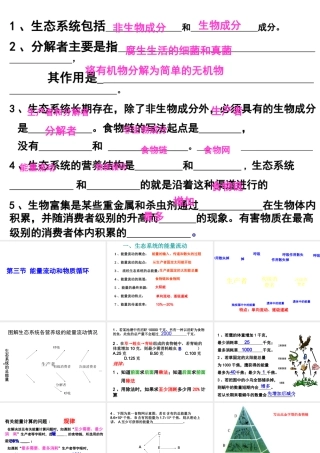 八年级生物下册 6.2.3 能量流动和物质循环课件1 （新版）济南版-（新版）济南版初中八年级下册生物课件
