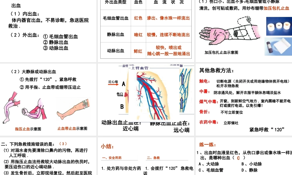 八年级生物下册 8.2 用药与急救课件 （新版）新人教版-（新版）新人教版初中八年级下册生物课件