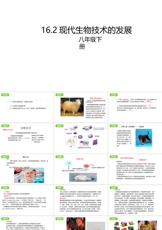 八年级生物下册 16.2 现代生物技术的发展课件 北京课改版-北京课改级下册生物课件