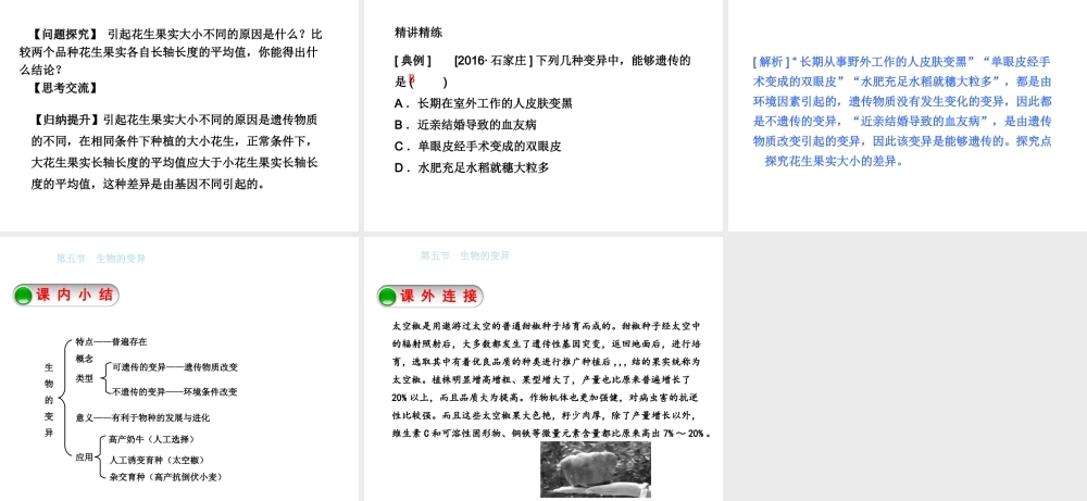 八年级生物下册 7.2.5生物的变异课件 （新版）新人教版-（新版）新人教版初中八年级下册生物课件
