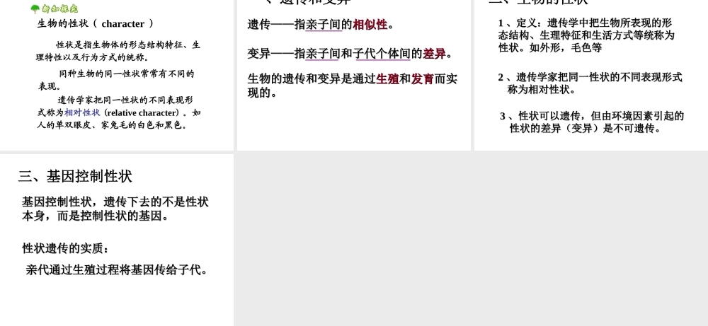 八年级生物下册 7.2.1 基因控制生物的性状课件2 （新版）新人教版