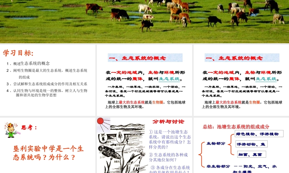 八年级生物下册 8.2.1 生态系统的组成课件 济南版-济南版初中八年级下册生物课件