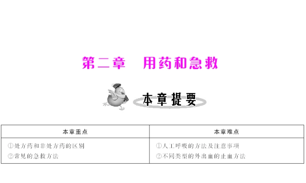 八年级生物下册 8.2《用药和急救》配套课件 人教新课标版