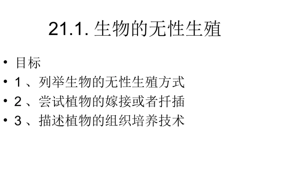八年级生物下册 21.1 生物的无性生殖课件 苏教版-苏教级下册生物课件