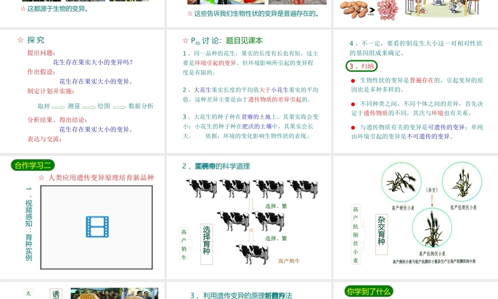 八年级生物下册 7.2.5生物的变异课件3 （新版）新人教版-（新版）新人教级下册生物课件