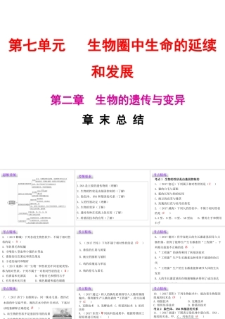 八年级生物下册 7.2生物的遗传与变异章末总结课件 （新版）新人教版-（新版）新人教版初中八年级下册生物课件