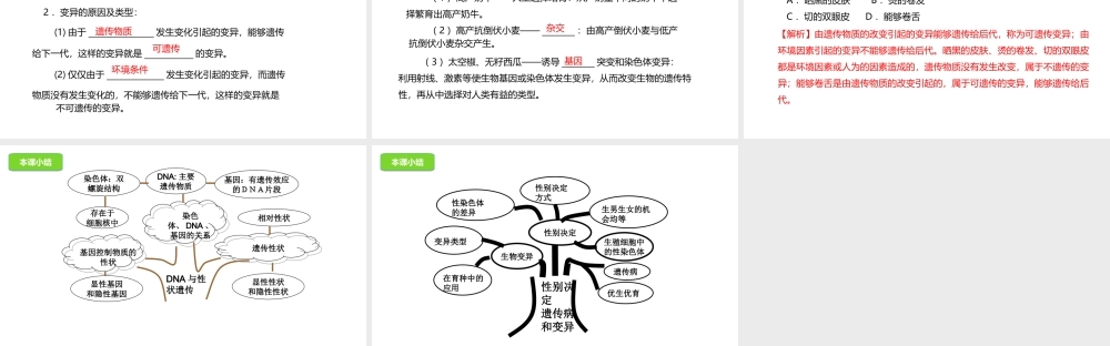 八年级生物下册 6.2生物的遗传和变异课件 （新版）冀教版-（新版）冀教级下册生物课件