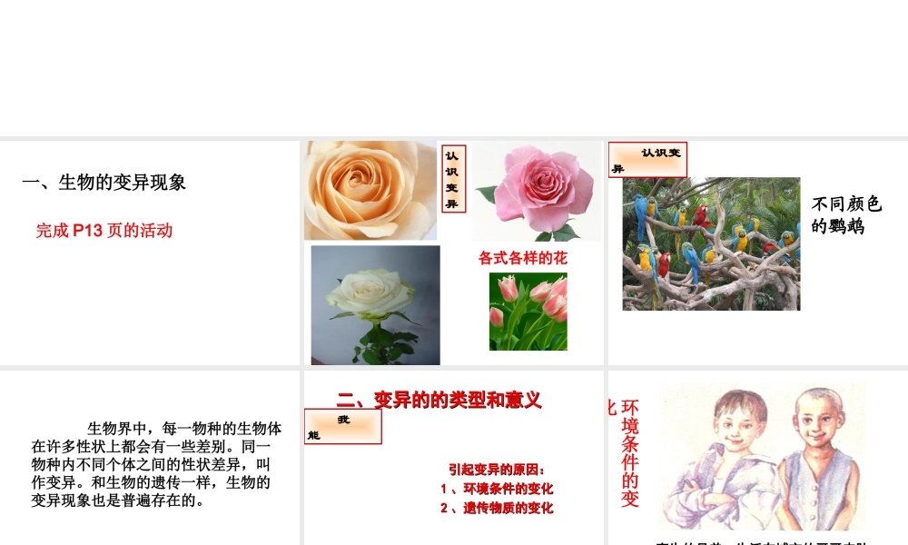 八年级生物下册 21.2 生物的变异课件2 苏科版-苏科版初中八年级下册生物课件