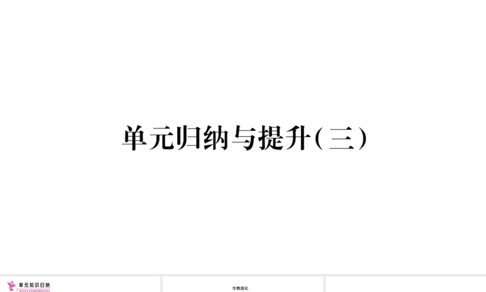 八年级生物下册 7.3 生命起源和生物进化单元归纳提升课件 （新版）新人教版-（新版）新人教版初中八年级下册生物课件