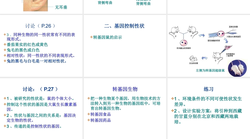 八年级生物下册 7.2.1基因控制生物的性状课件1 （新版）新人教版-（新版）新人教级下册生物课件