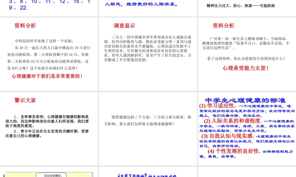八年级生物下册 8.3.1 评价自己的健康状况课件 （新版）新人教版-（新版）新人教级下册生物课件