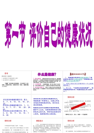 八年级生物下册 8.3.1 评价自己的健康状况课件 （新版）新人教版-（新版）新人教级下册生物课件