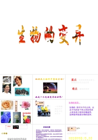 八年级生物下册 21.2《生物的变异》课件 苏科版