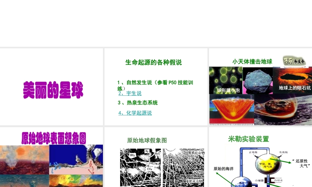 八年级生物下册 7.3.1 地球上生命的起源课件 （新版）新人教版-（新版）新人教级下册生物课件