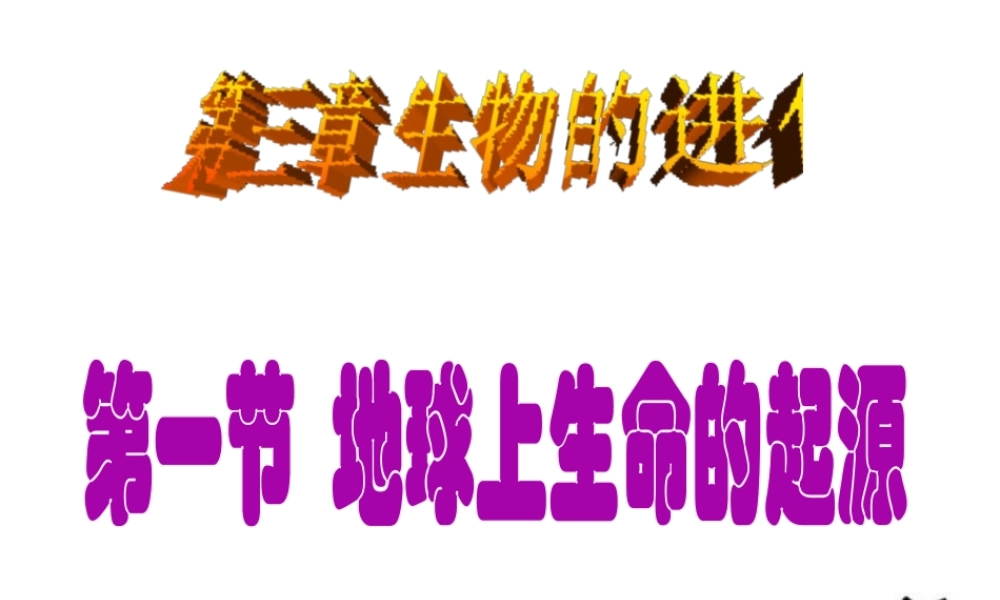 八年级生物下册 7.3.1 地球上生命的起源课件 新人教版