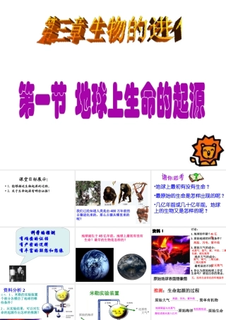 八年级生物下册 7.3.1 地球上生命的起源课件 新人教版