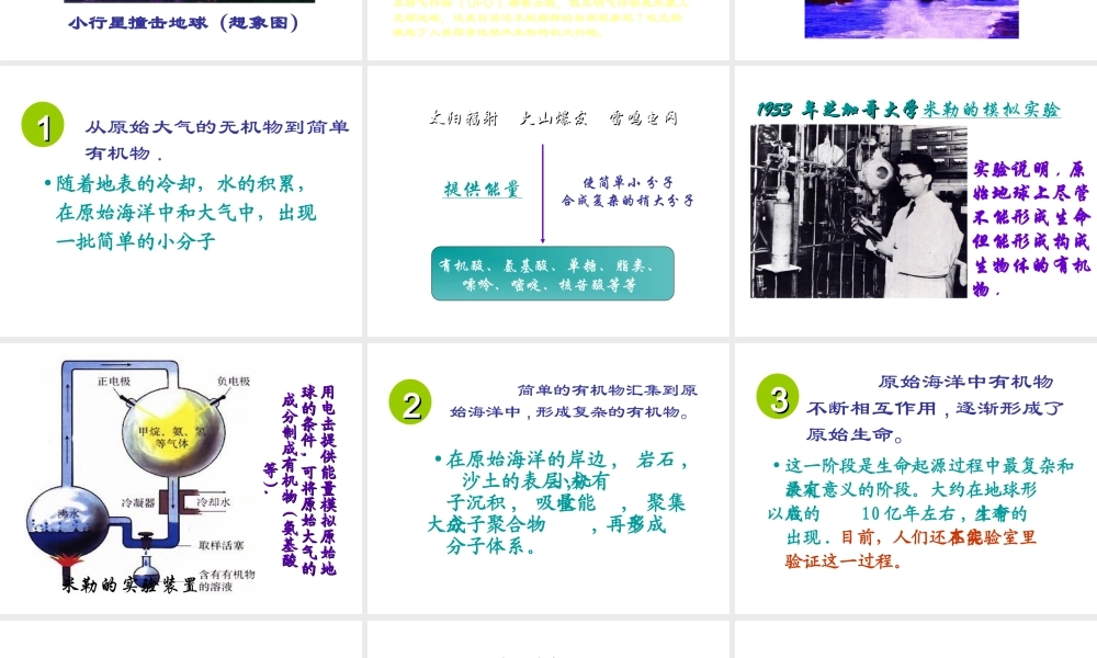 八年级生物下册 7.3.1 地球上生命的起源课件 新人教版-新人教级下册生物课件