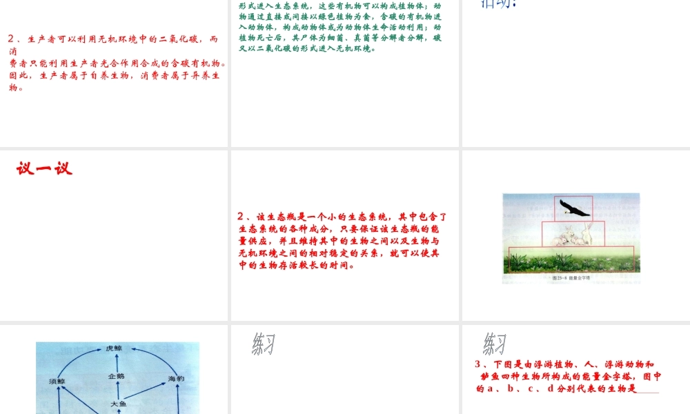 八年级生物下册 23.3《生态系统的结构和功能》课件2 （新版）北师大版-（新版）北师大级下册生物课件