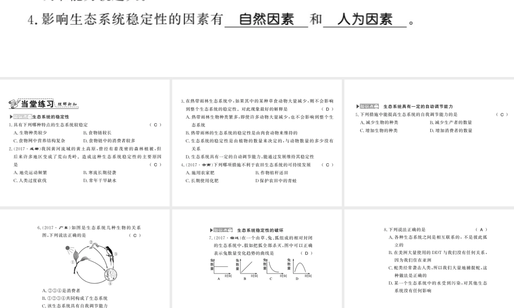 八年级生物下册 23.4 生态系统的稳定性课件 （新版）北师大版-（新版）北师大版初中八年级下册生物课件
