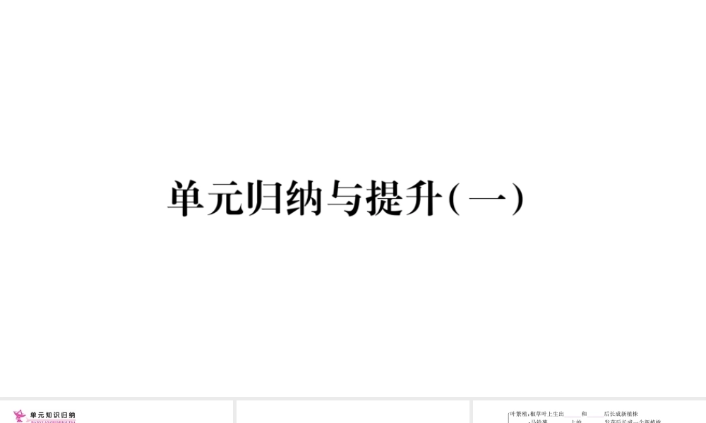 八年级生物下册 7.1 生物的生殖和发育单元归纳提升课件 （新版）新人教版-（新版）新人教版初中八年级下册生物课件