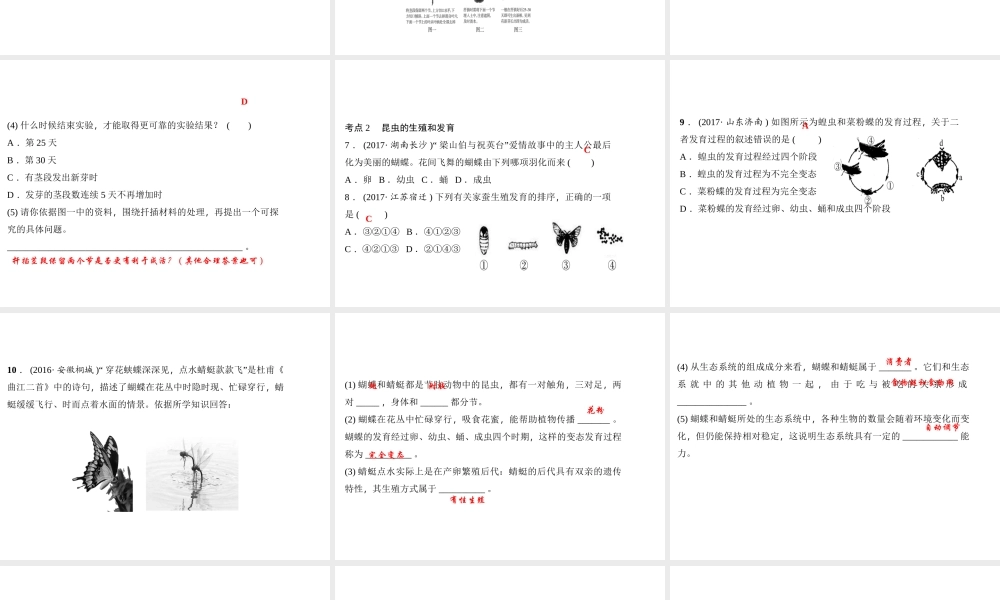八年级生物下册 7.1 生物的生殖和发育考点突破课件 （新版）新人教版-（新版）新人教级下册生物课件