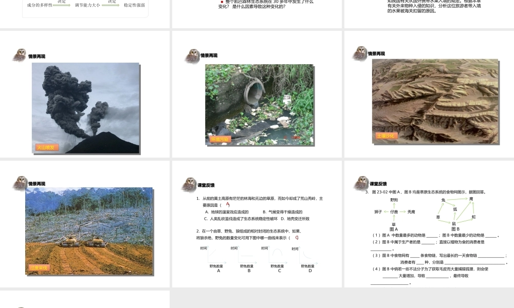 八年级生物下册 23.4《生态系统的稳定性》课件1 （新版）北师大版-（新版）北师大级下册生物课件