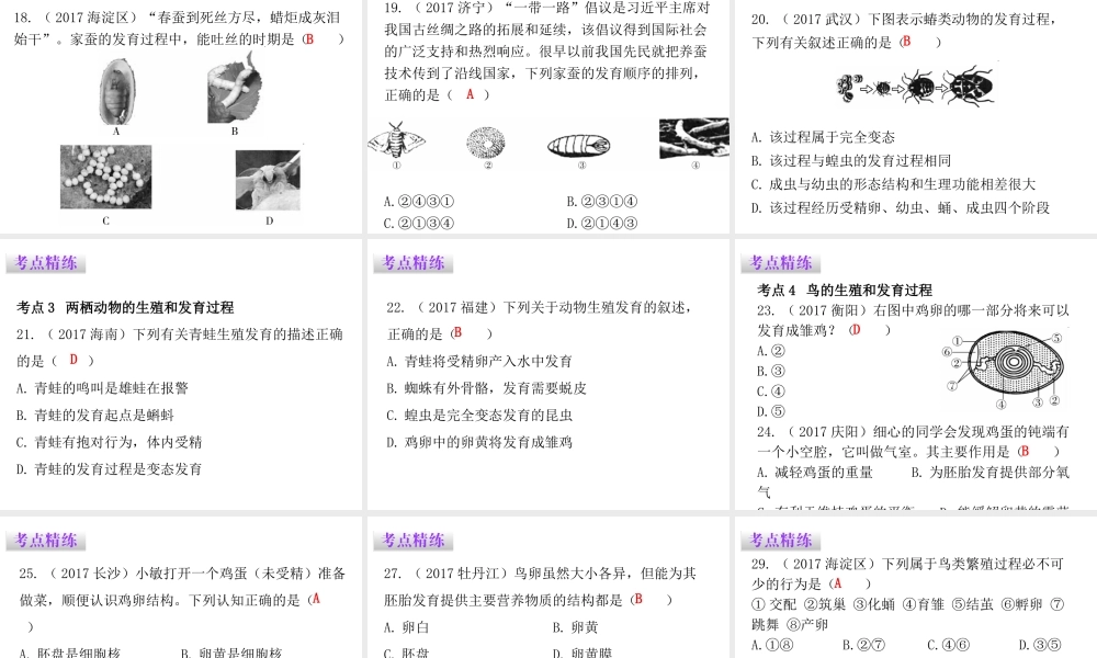 八年级生物下册 7.1 生物的生殖和发育章末总结课件 （新版）新人教版-（新版）新人教版初中八年级下册生物课件