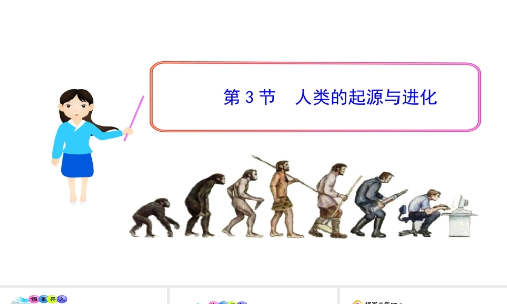 八年级生物下册 21.3 人类的起源与进化课件 （新版）北师大版-（新版）北师大版初中八年级下册生物课件