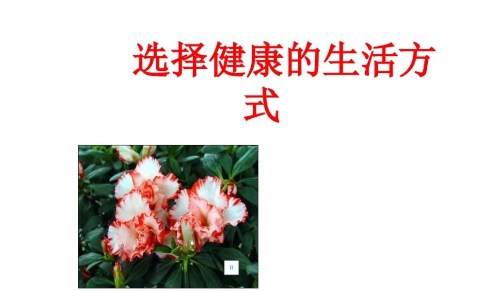 八年级生物下册 8.3.2选择健康的生活方式课件1 （新版）新人教版-（新版）新人教版初中八年级下册生物课件