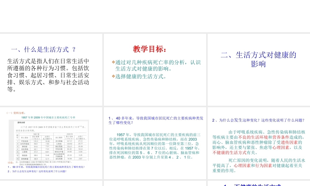 八年级生物下册 8.3.2选择健康的生活方式课件1 （新版）新人教版-（新版）新人教版初中八年级下册生物课件