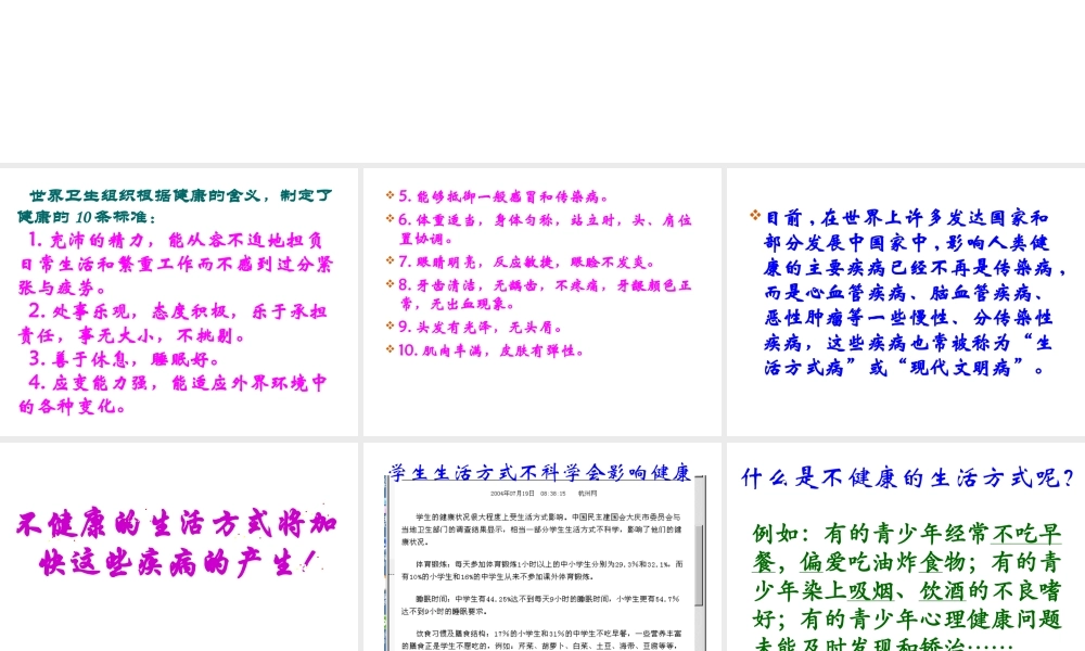 八年级生物下册 8.3.2选择健康的生活方式课件2 （新版）新人教版-（新版）新人教版初中八年级下册生物课件