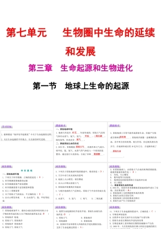 八年级生物下册 7.3.1地球上生命的起源课件（新版）新人教版-（新版）新人教级下册生物课件