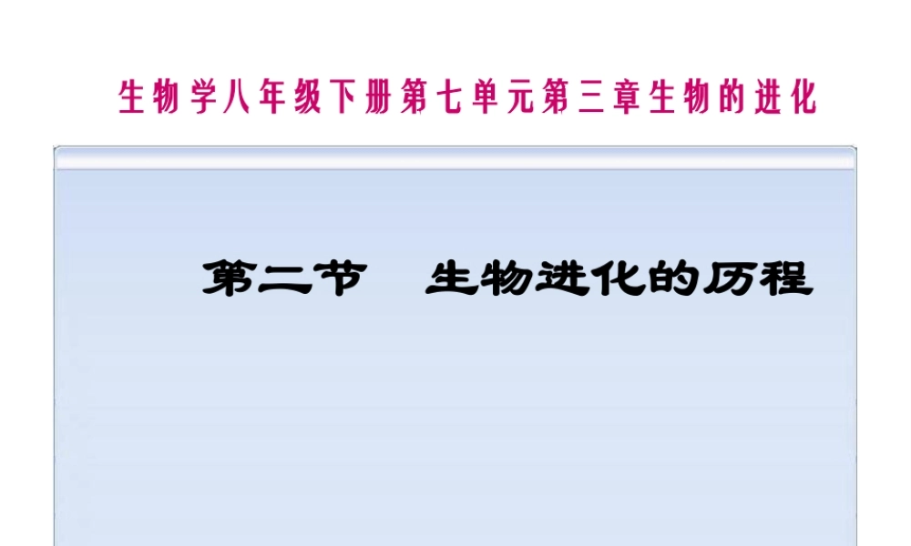 八年级生物下册 7.3.2 第二节 生物进化的历程课件4 （新版）新人教版