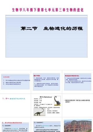 八年级生物下册 7.3.2 第二节 生物进化的历程课件4 （新版）新人教版