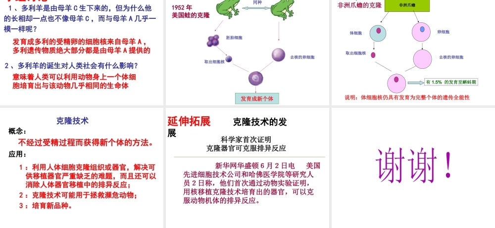 八年级生物下册 24.1 现代生物技术的应用课件 苏教版