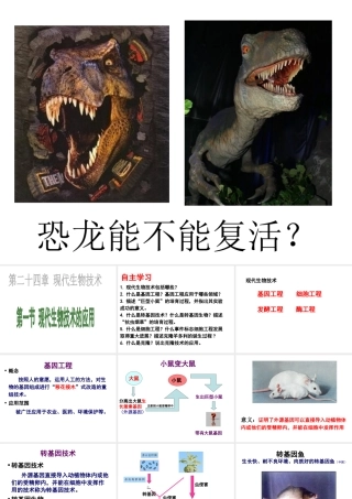 八年级生物下册 24.1 现代生物技术的应用课件 苏教版