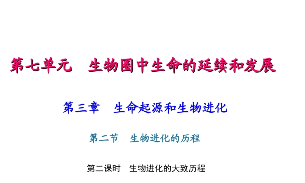 八年级生物下册 7.3.2 生物进化的历程（第2课时 生物进化的大致历程）课件 （新版）新人教版-（新版）新人教版初中八年级下册生物课件