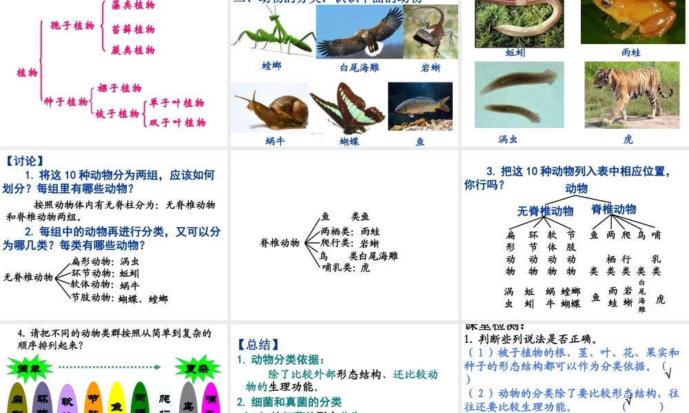 八年级生物下册 22.1 生物的分类课件 北师大版-北师大级下册生物课件