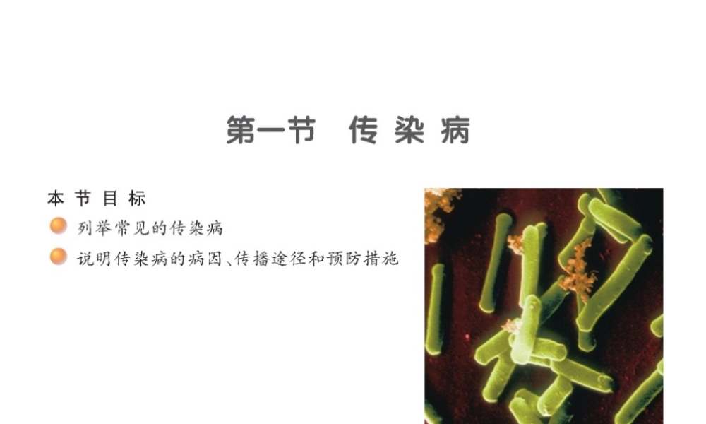 八年级生物下册 第10单元 第25章 第1节 传染病课件 苏教版-苏教级下册生物课件