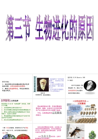 八年级生物下册 7.3.3 生物进化的原因（第2课时）课件 新人教版-新人教级下册生物课件