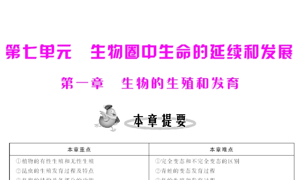 八年级生物下册 7.1.1《植物的生殖》配套课件 人教新课标版