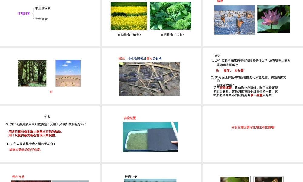 八年级生物下册 7.1.1环境对生物的影响教学课件 （新版）冀教版-（新版）冀教级下册生物课件