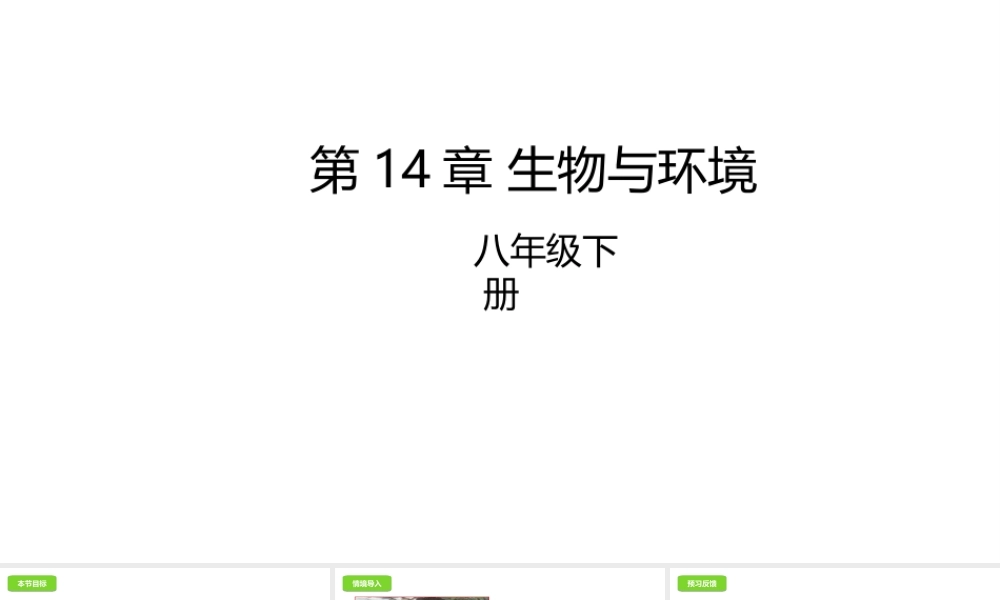 八年级生物下册 第14章 生物与环境课件 北京课改版-北京课改级下册生物课件