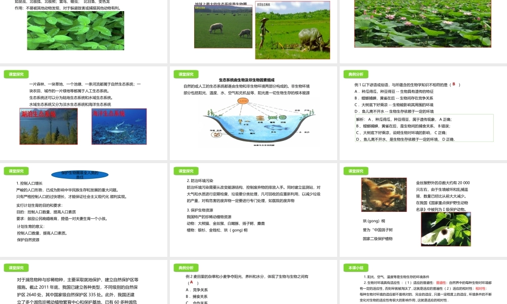 八年级生物下册 第14章 生物与环境课件 北京课改版-北京课改级下册生物课件