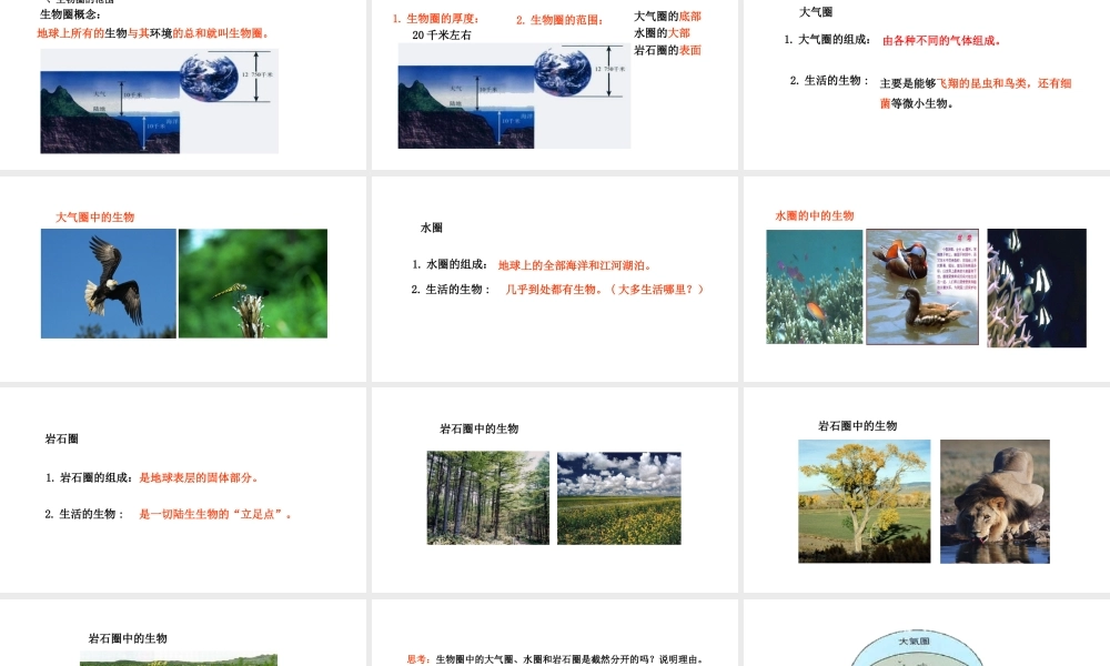 八年级生物下册 7.2.3生物圈教学课件 （新版）冀教版-（新版）冀教级下册生物课件