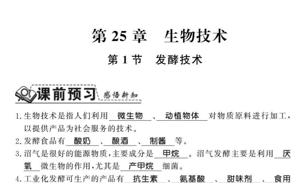 八年级生物下册 25.1 发酵技术课件 （新版）北师大版-（新版）北师大级下册生物课件