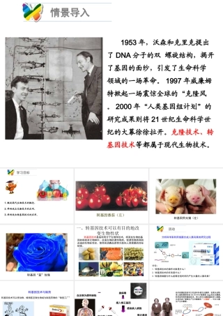 八年级生物下册 25.2《现代生物技术》课件 （新版）北师大版-（新版）北师大版初中八年级下册生物课件