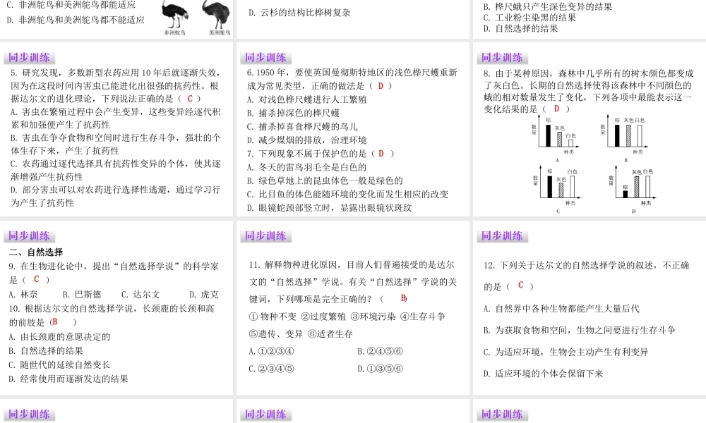八年级生物下册 7.3.3生物进化的原因课件（新版）新人教版-（新版）新人教级下册生物课件