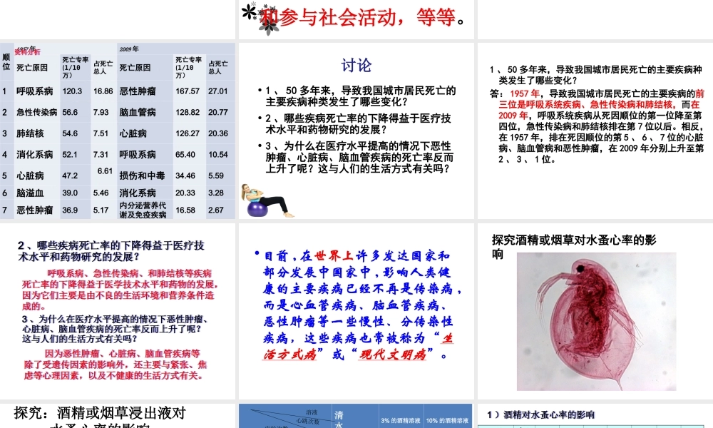八年级生物下册 第八单元 第3章 第2节 选择健康的生活方式课件 新人教版-新人教版初中八年级下册生物课件